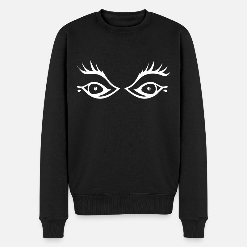 Augen - Männer Premium Bio Pullover - Schwarz