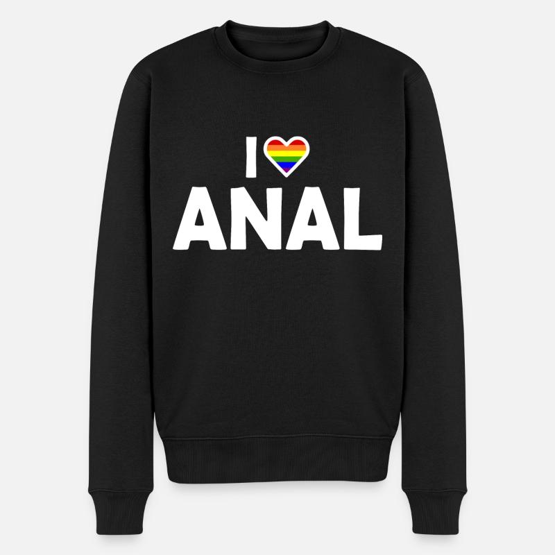 I love anal - Pull Premium bio Homme - noir