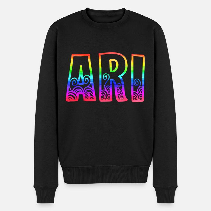 ari rs regenbogen - Männer Premium Bio Pullover - Schwarz