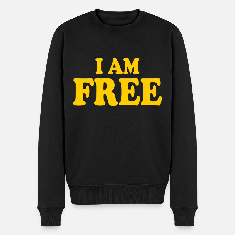 I am free - Pull Premium bio Homme - noir