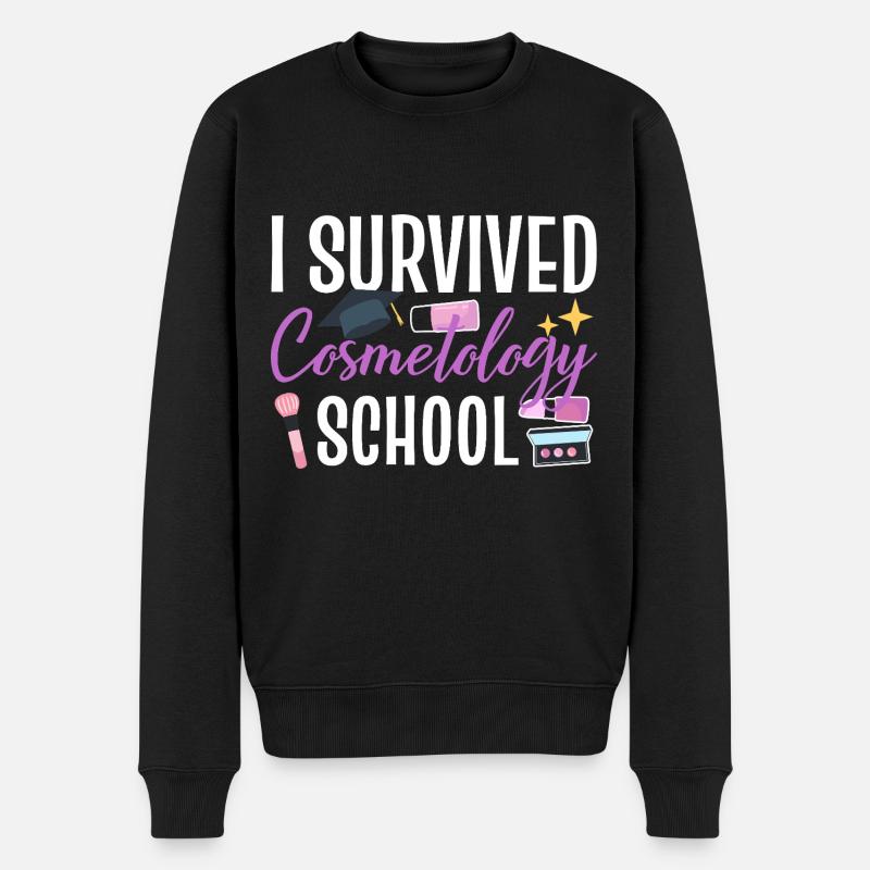 I Survived Cosmetology School - Männer Premium Bio Pullover - Schwarz