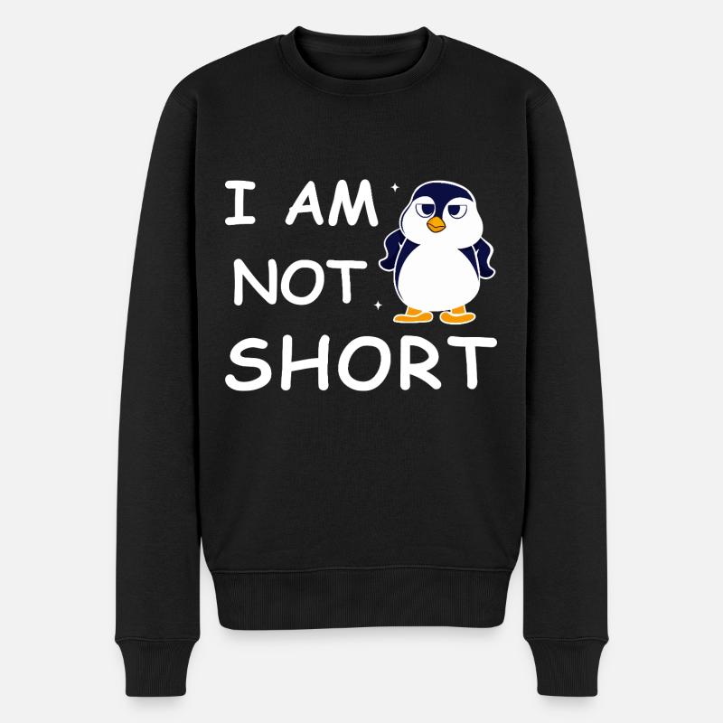 Embrace Your Size with Funny Penguin Designs - Männer Premium Bio Pullover - Schwarz