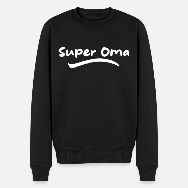 Super Oma - Männer Premium Bio Pullover - Schwarz