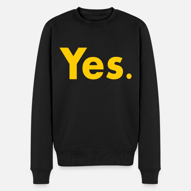 Yes - Männer Premium Bio Pullover - Schwarz