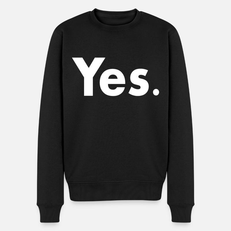 Yes - Männer Premium Bio Pullover - Schwarz