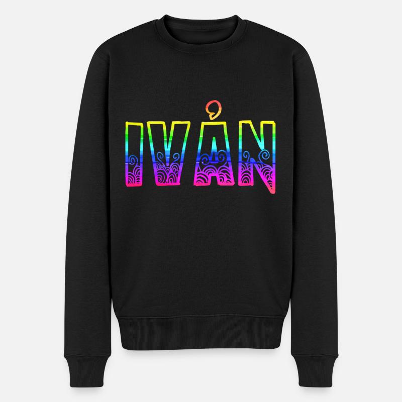 ivån rs regenbogen - Männer Premium Bio Pullover - Schwarz