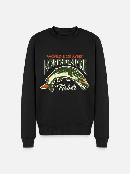 fishing, pike, northern, - Männer Premium Bio Pullover - Schwarz