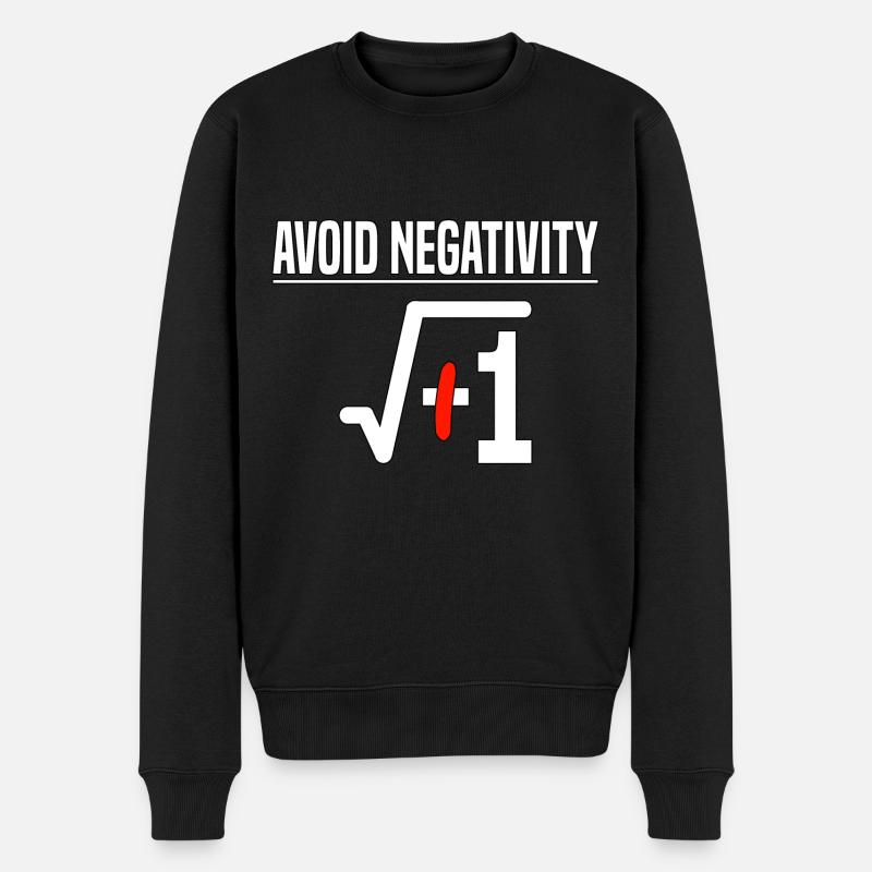 Avoid Negativity Wurzel -1 Mathe Lehrer - Männer Premium Bio Pullover - Schwarz