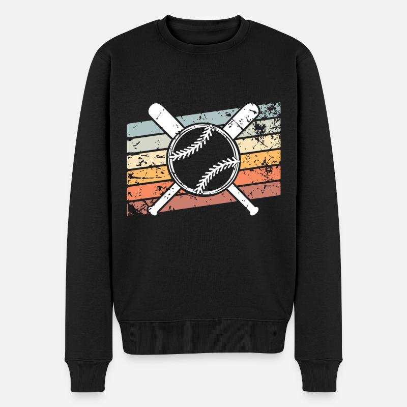 Baseball - Männer Premium Bio Pullover - Schwarz