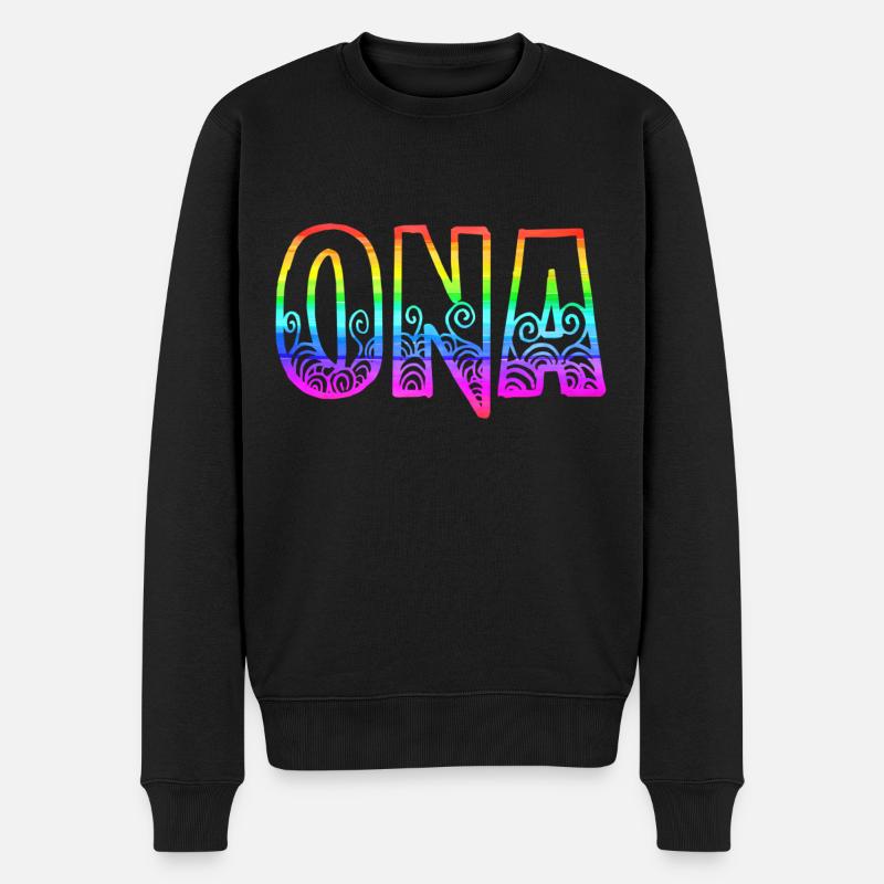 ona rs regenbogen - Männer Premium Bio Pullover - Schwarz