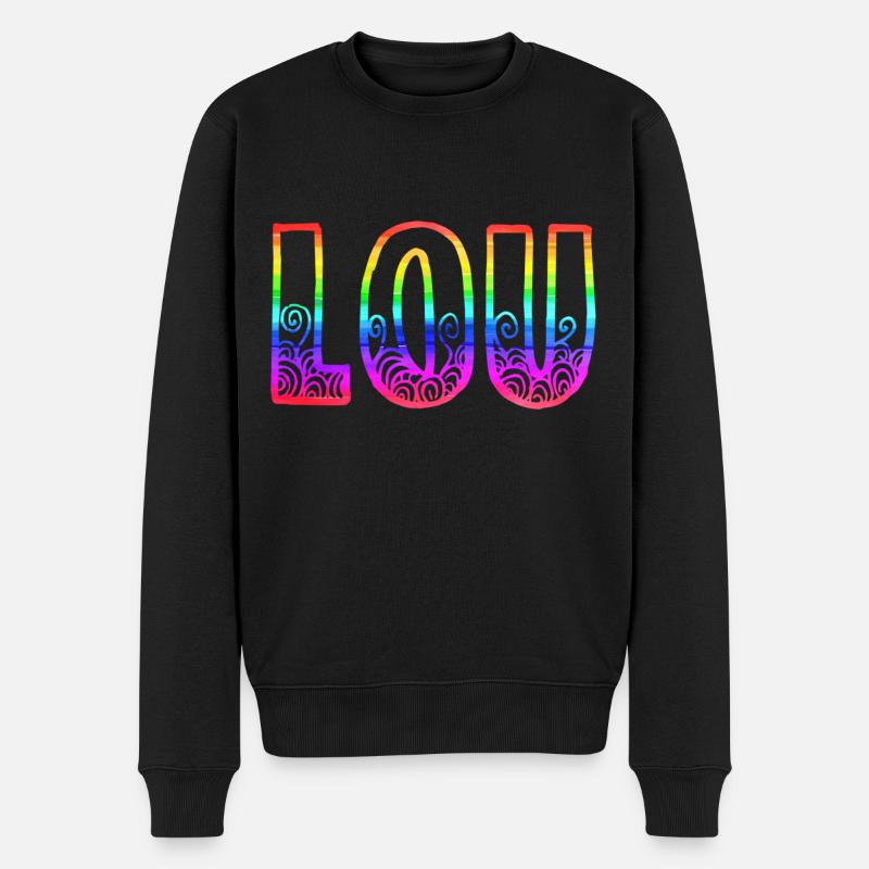 lou rs arc-en-ciel - Pull Premium bio Homme - noir