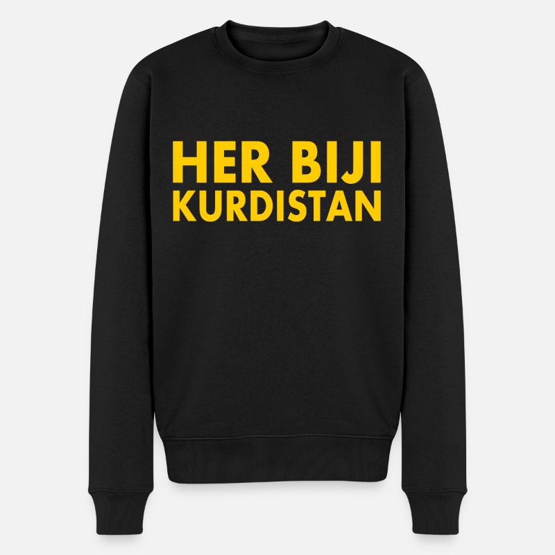 Her biji Kurdistan - Männer Premium Bio Pullover - Schwarz