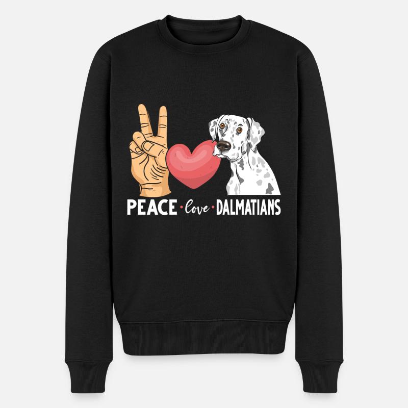 Amoureux des chiens dalmates - Pull Premium bio Homme - noir