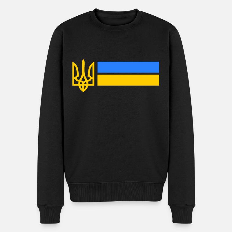 Ukraine - Männer Premium Bio Pullover - Schwarz