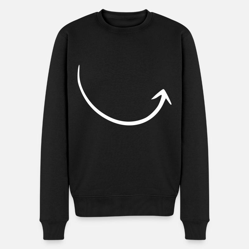 Flèche dessin esquisse blanc - Pull Premium bio Homme - noir