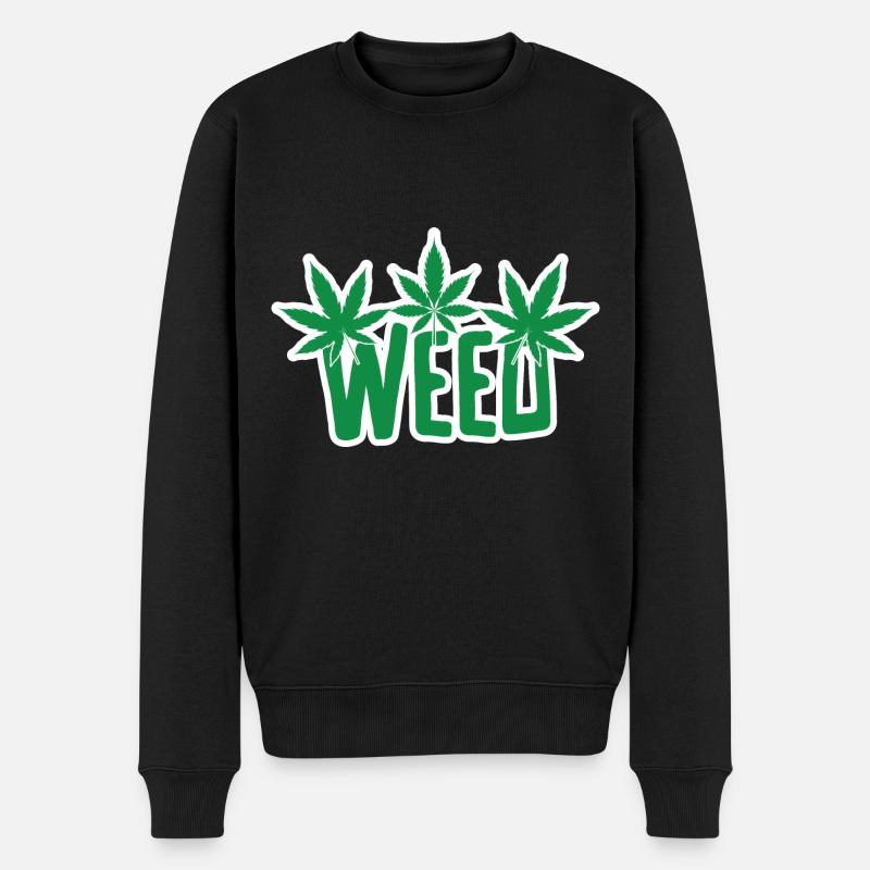 Cannabis Marijuana Weed Fumer - Pull Premium bio Homme - noir