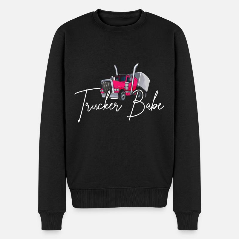 Chauffeur de camion Trucker Babe Trucker Trucker Cadeau - Pull Premium bio Homme - noir