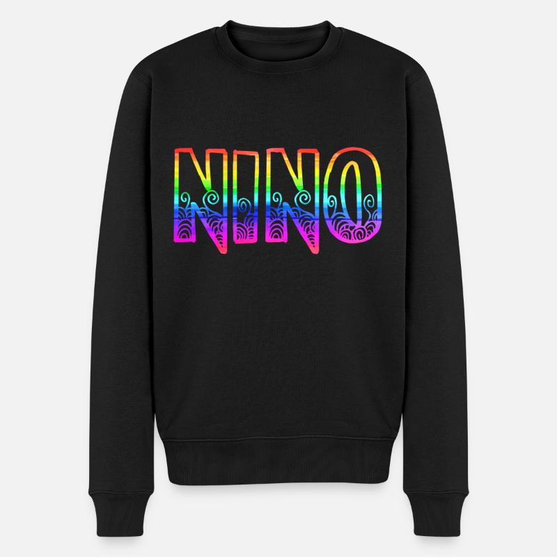 nino rs regenbogen - Männer Premium Bio Pullover - Schwarz