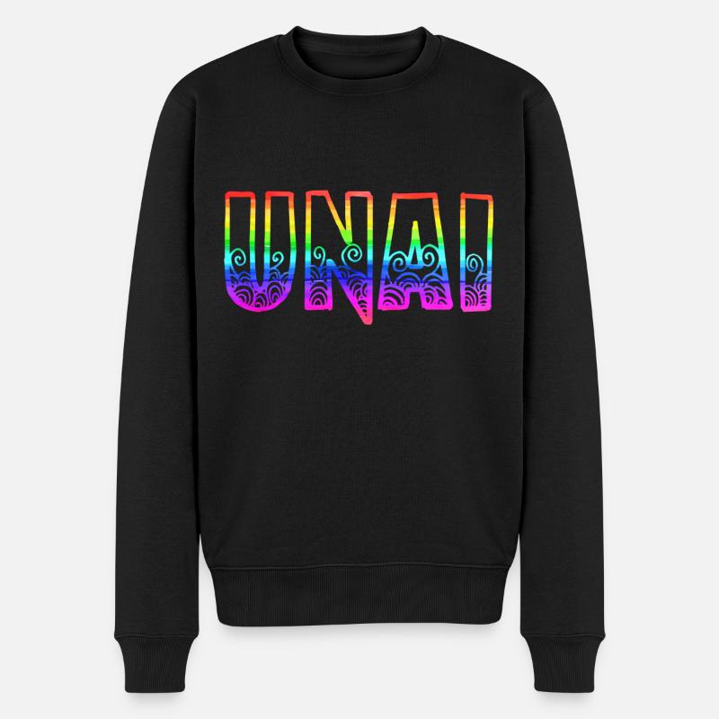 Unai RS Arc-en-ciel - Pull Premium bio Homme - noir