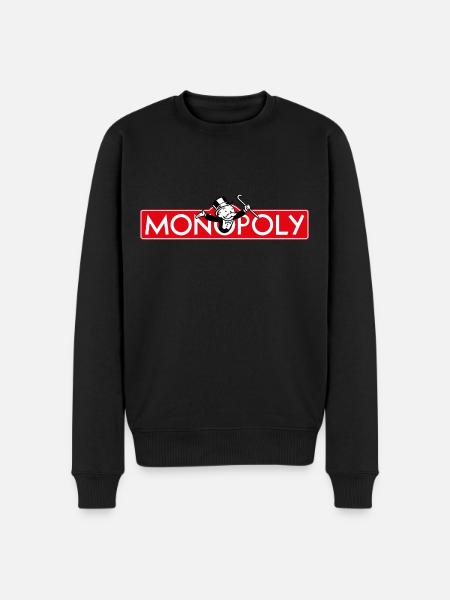 Monopoly Classic Logo i rødt - Økologisk premium-sweatshirt til mænd - sort