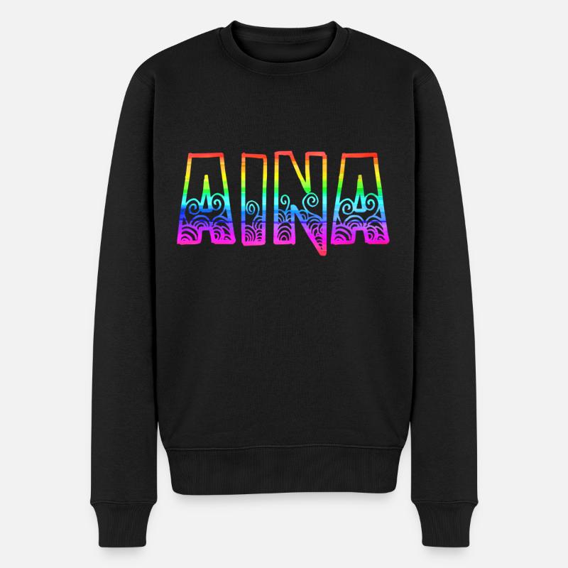 aina rs rainbow - Men's Premium Organic Jumper - black