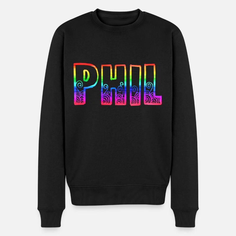 phil rs arc-en-ciel - Pull Premium bio Homme - noir