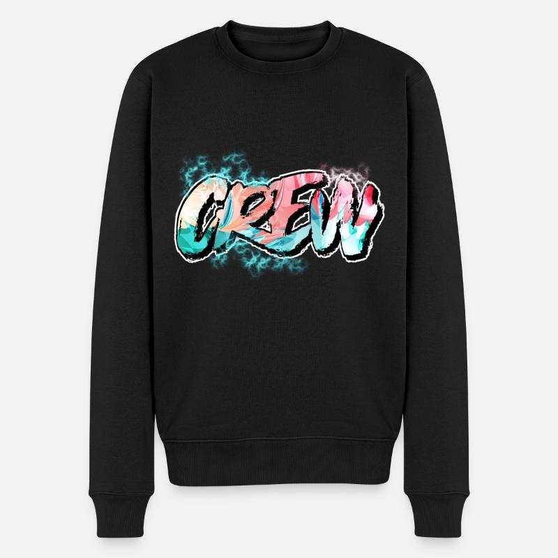 Crew - Männer Premium Bio Pullover - Schwarz