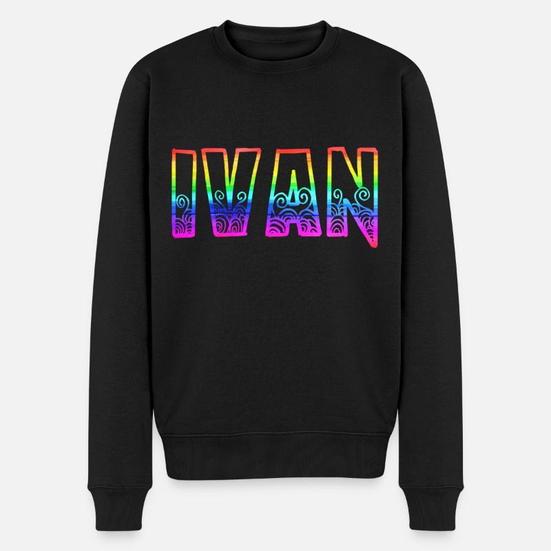 Ivan RS Arc-en-ciel - Pull Premium bio Homme - noir