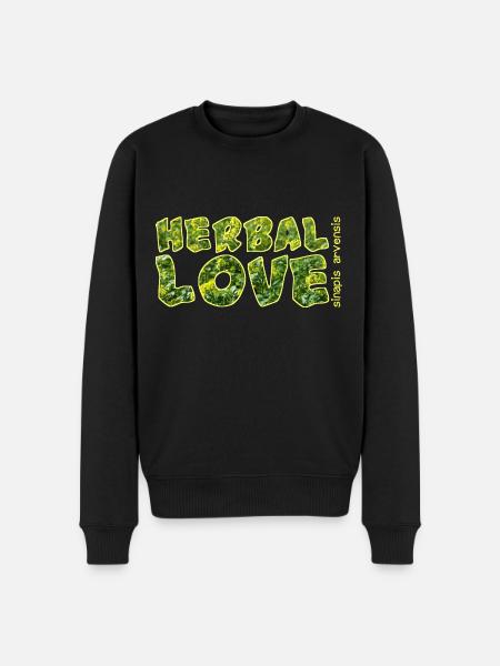 Herbal Love Mustard - Men's Premium Organic Jumper - black