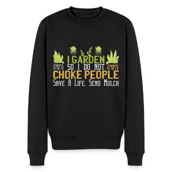 Gartenarbeit Gärtnerei Gärtnern Gartenbau Gärtner - Männer Premium Bio Pullover - Schwarz - Vorne - Nico (187cm)