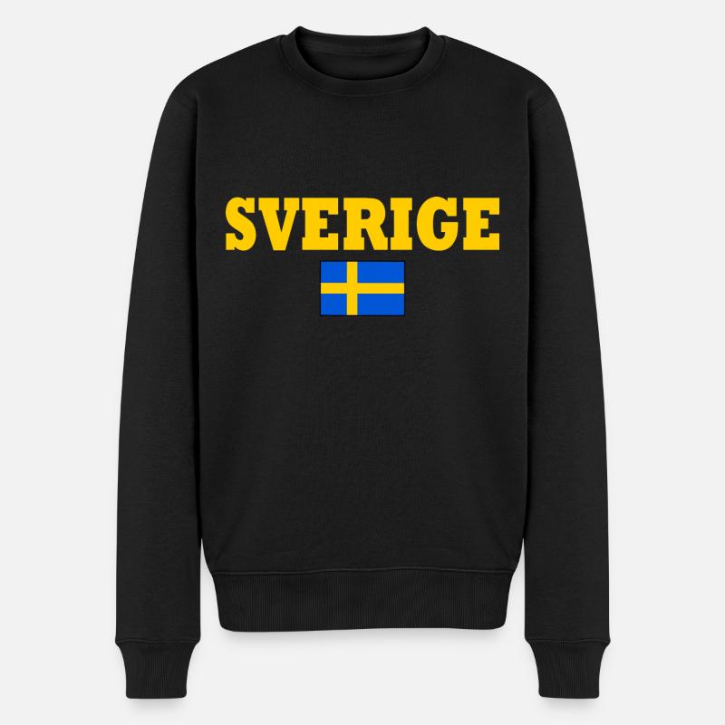 Sverige - Männer Premium Bio Pullover - Schwarz