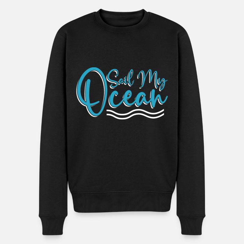 Seglen Segelboot Segler - Männer Premium Bio Pullover - Schwarz