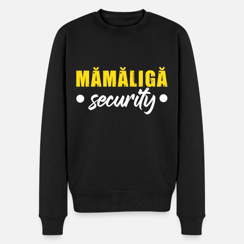 Mamaliga Sécurité | Cuisine roumaine | Roumanie - Pull Premium bio Homme - noir