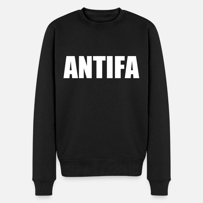 Antifa - Männer Premium Bio Pullover - Schwarz