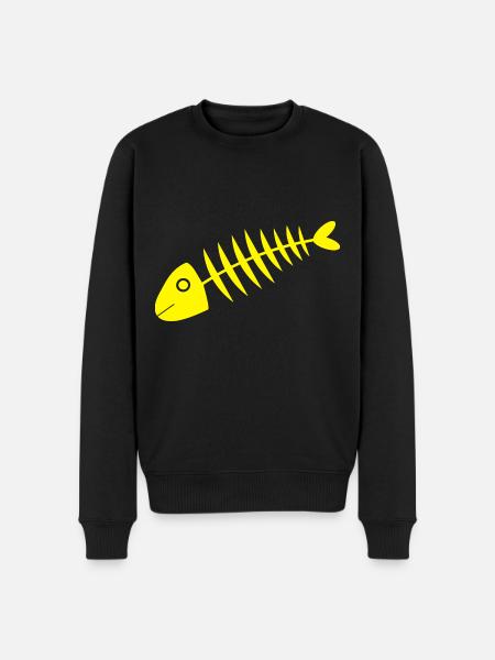 yellow fish comic fish - Men's Premium Organic Jumper - black