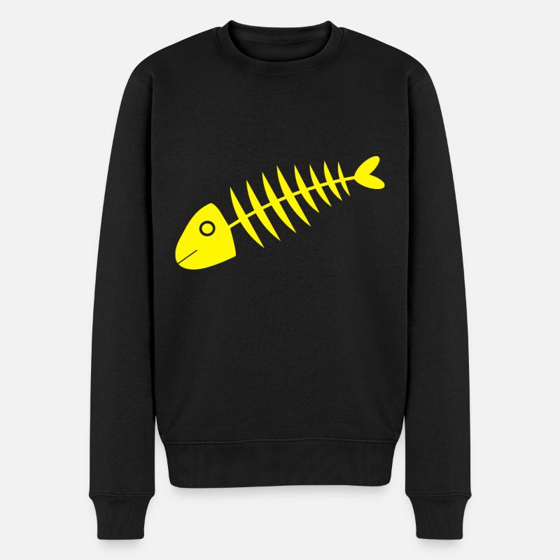 gelber Fisch Comic Fische - Männer Premium Bio Pullover - Schwarz