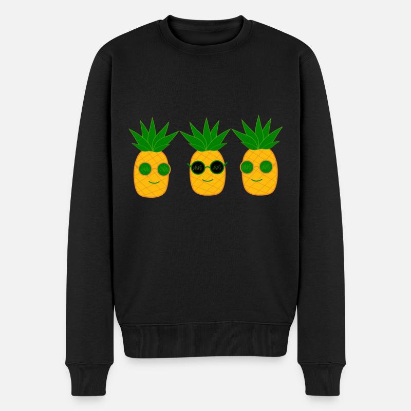 Ananas Sommer Festival - Männer Premium Bio Pullover - Schwarz