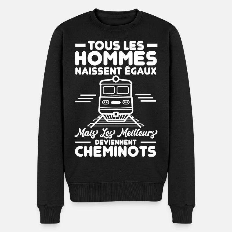Cheminots - Pull Premium bio Homme - noir