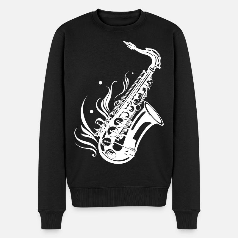 Croquis de saxophone - Pull Premium bio Homme - noir