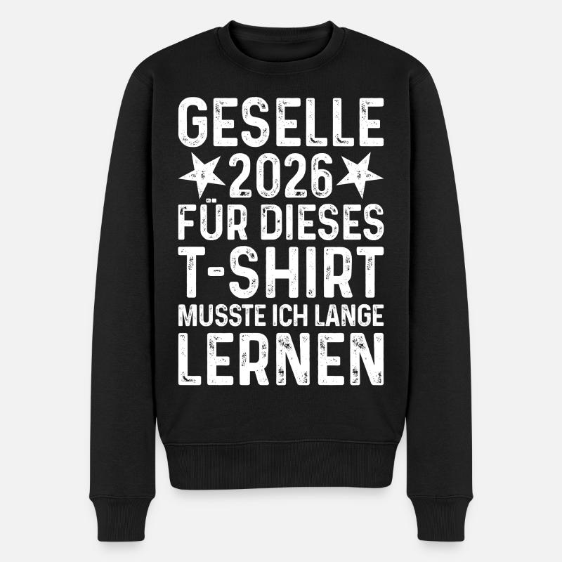 Geselle 2026 T-Shirt lange lernen grunge Geschenk - Männer Premium Bio Pullover - Schwarz