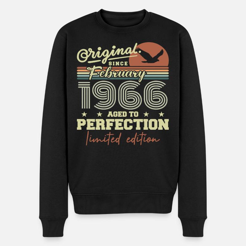 Anniversaire février 1966 - Pull Premium bio Homme - noir