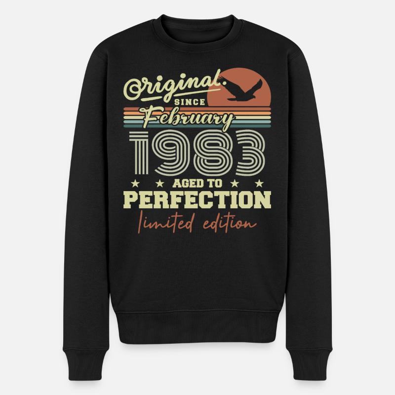Anniversaire février 1983 - Pull Premium bio Homme - noir