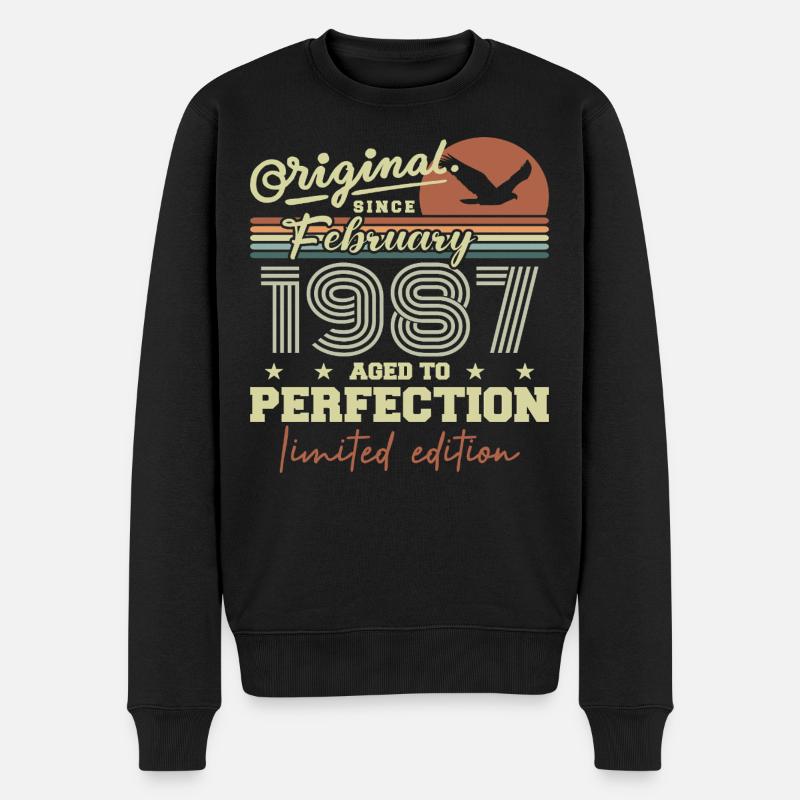 Anniversaire février 1987 - Pull Premium bio Homme - noir