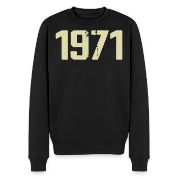 Jubilee 1971 - Men's Premium Organic Jumper - black - Front - Nico (187cm)