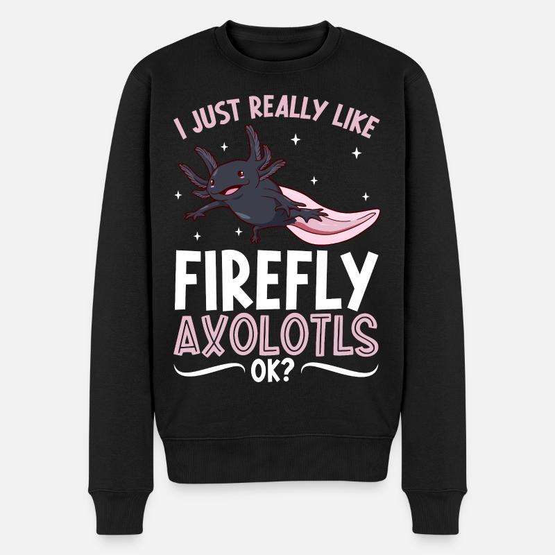 J’adore mon Luciole Axolotl - Pull Premium bio Homme - noir
