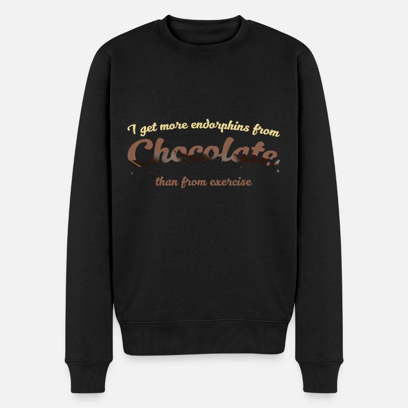 Je tire plus d'endorphines du chocolat que du - Pull Premium bio Homme - noir