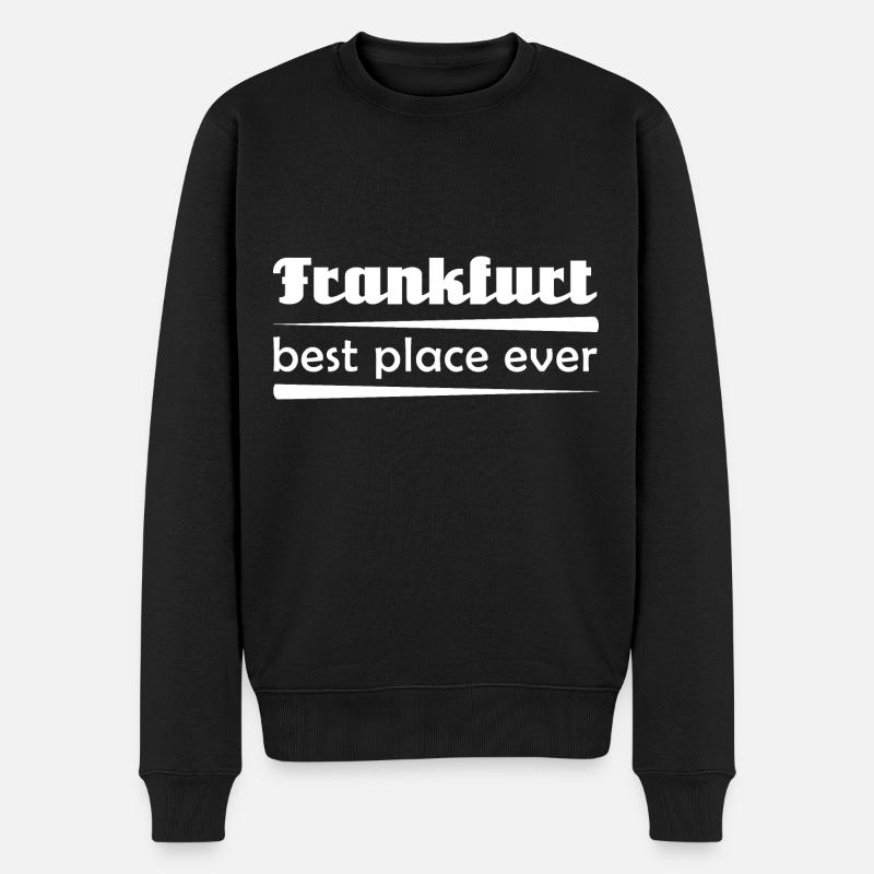 Frankfurt - Stadt best place ever - Männer Premium Bio Pullover - Schwarz
