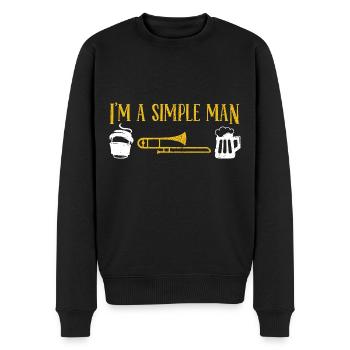 Trombone - Men's Premium Organic Jumper - black - Front - Nico (187cm)
