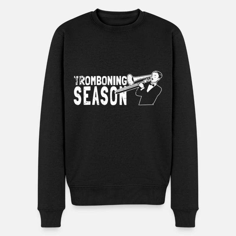 Posaune - Männer Premium Bio Pullover - Schwarz