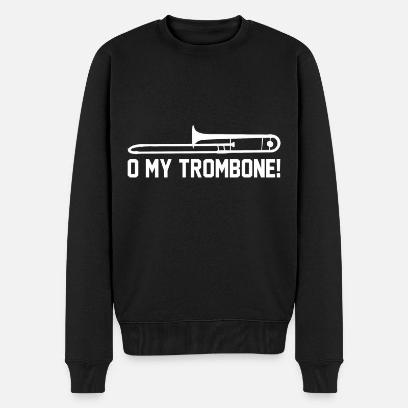 Posaune - Männer Premium Bio Pullover - Schwarz